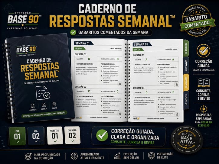Caderno de Respostas Semanal com gabaritos comentados